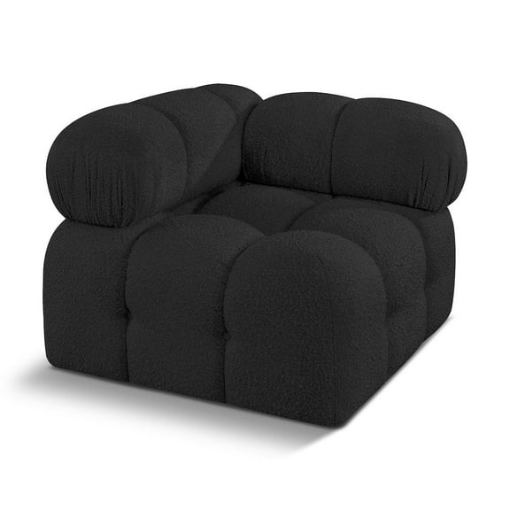 Meridian Furniture Ames Black Boucle Fabric Corner