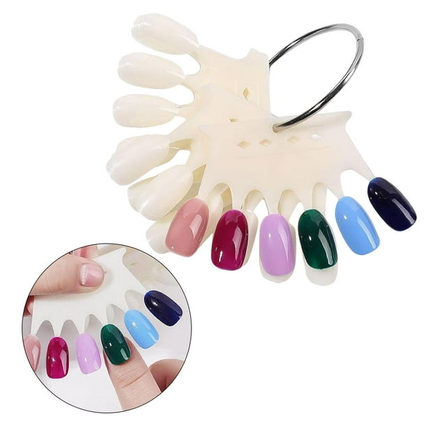 Suministros de uñas Macarena 10 hojas Total 60 consejos palos exhibición de uñas Natural