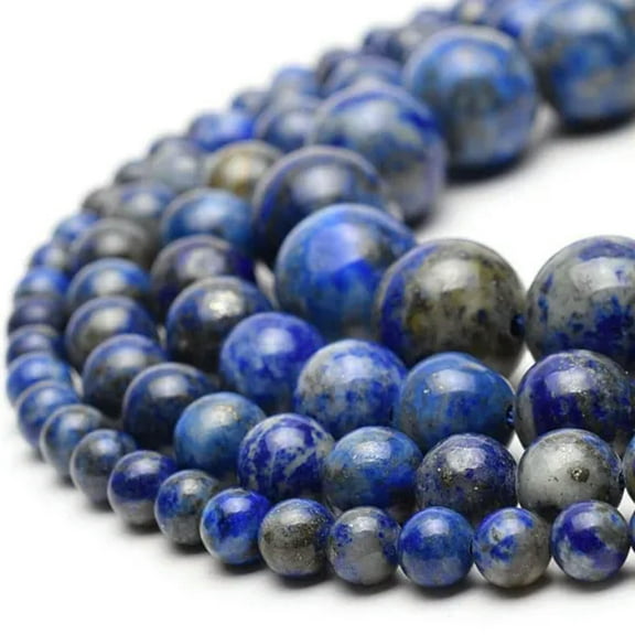 K-KED Natural Lapis Lazuli Beads Round 15” Strand Delicate Jewelry Making 4mm 6mm 8mm 10mm 12mm-10 mm
