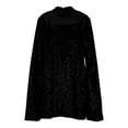 thumbnail image 5 of Zedker Women's Sparkly Cloak Sleeve Evening Mini Dress Elegant Stand Collar Shiny Sequins Cocktail Party Short Cape Dresses Holiday Party Dresses Plus Size Black L, 5 of 7