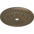 thumbnail image 3 of 31 1/2"OD x 3 5/8"ID x 1 3/4"P Palmetto Ceiling Medallion (Fits Canopies up to 7 5/8"), Hand-Painted Warm Silver, 3 of 5
