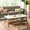 Off-White+Pecan, variant on Solid wood frame and off - white coffee table / Storage shelf for living room decoration