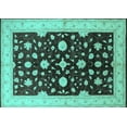 thumbnail image 1 of Ahgly Company Indoor Rectangle Oriental Turquoise Blue Industrial Area Rugs, 4' x 6', 1 of 4