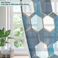 thumbnail image 4 of Yayeee Window Curtains Light Filtering 63"x42" Grommet Panel Pair Home Living Room Decor, Dark Blue Hexagon Patterns, 4 of 7