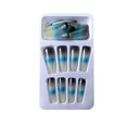 thumbnail image 1 of Seitruly 1 Juego de tiras de uñas de calle de colores, puntas falsas en forma de T, pestañas adhesivas de Color degradado, calcomanías de arte de Arte de uñas gris azul pegamento Seitruly CE011633-06, 1 of 6