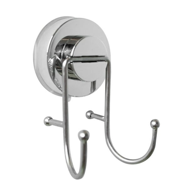 Ganchos dobles súper fuertes sin costuras, ventosa sin perforación, gancho para bata, sistema de vacío de acero inoxidable, nunca se oxida para baño y cocina