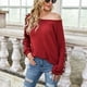 thumbnail image 5 of Blusa de manga larga,Blusa Blusa larga con hombros descubiertos y estampado de leopardo Tops casuales de manga larga para mujer Resultados impresionantes, 5 of 7