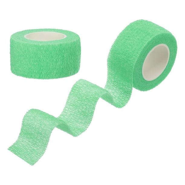 Uxcell 2Pcs Cinta Autoadhesiva Deportiva, Cinta de Vendaje de 2"x5Yards, Verde Fluorescente