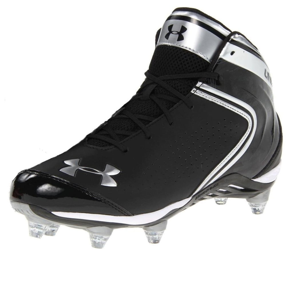 black and silver football cleats