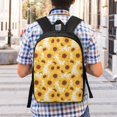 thumbnail image 5 of Disketp Vintage Marble Pattern Sunflower School Backpack, Lightweight Basic Middle School Bookbags 17 Inch Casual Daypack for Student College, Travel or Outdoor, 5 of 6
