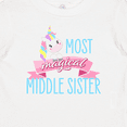 thumbnail image 4 of Inktastic Most Magical Middle Sister- cute unicorn Girls Baby T-Shirt, 4 of 5