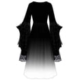 thumbnail image 3 of cocolona Womens Halloween Gradient Long Dress Medieval Renaissance Dress Long Sleeve Square Neck Corset Dress Vintage Gothic Dress, 3 of 3