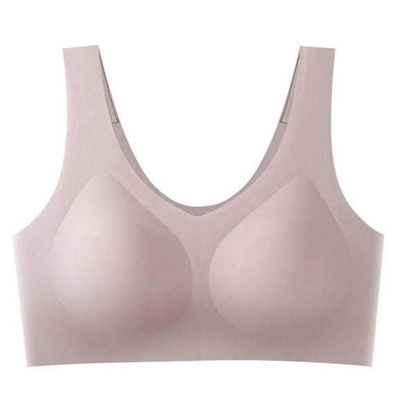 Viikei Women's Sports Bra with Adjustable Closure for Comfort,Woman Color Thin and Steel Hoop Gathered Breathable Underwear for Daily Bras Pink Free Size