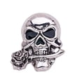 thumbnail image 1 of Qarigey Broches para mujer, pasador de pecho de aleación Punk Rock con diamantes de imitación, chal de estilo Calavera de Halloween, accesorios, ropa Accesorios de disfraces plata antigua, 1 of 6