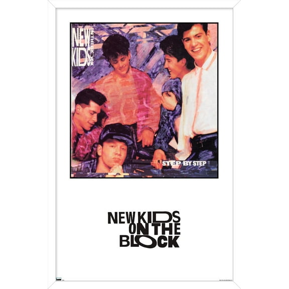 New Kids on the Block - Step By Step Album Series Wall Poster, 14.725" x 22.375" Framed