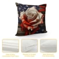 thumbnail image 4 of Creowell Rose Ribbon Americo Makk Fashion Style Dirt-Resistant Throw Pillow Covers for Couch Sofa Bed Living Room Bedroom Pillow Case 1PC 24x24in, 4 of 5