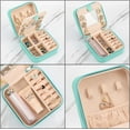 thumbnail image 7 of Travel Velvet Jewelry Box with Mirror, Mini Gifts Case for Women Girls, Small Portable Organizer Boxes for Rings Earrings Necklaces Bracelets (Blue), 7 of 7