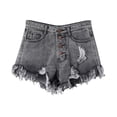 thumbnail image 4 of Blmnix Shorts for Women Cut-off Jean Shorts Plus Size Shorts Gray High Womens Athletic Shorts,XXXXL, 4 of 5