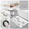 thumbnail image 6 of Sage Green Flowers Bath Mat 3 Piece Bathroom Rug Set, Watercolor Retro White Floral Leaves Non Slip Bath Rug Contour Mat and Toilet Lid Cover, Absorbent Shower Mats Soft Bath Rugs and Mats Sets, 6 of 8