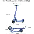 thumbnail image 6 of Restored Segway Ninebot ZING E8 Electric KickScooter for Kids, 8.7 mph, 150 Watts, Blue, 6 of 9