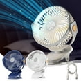 thumbnail image 1 of Ventilador de clip recargable USB con luz LED - Ventilador de escritorio portátil de 3 velocidades • Batería de 1200mAh • Giro flexible de 720° para casa, oficina y viajes, 1 of 6