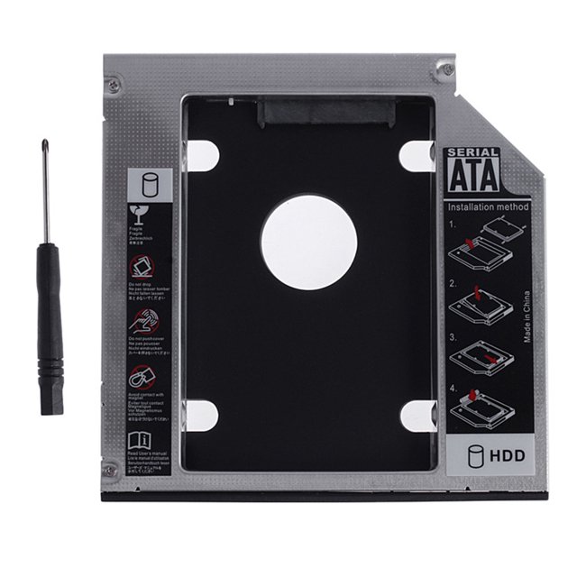 Seitruly Bandeja de DVD-RW para portátil de aluminio, portador de DVD SATA de 12,7 MM, bandeja de HDD para ordenador portátil, controlador, soporte de Juegos de teclado y mouse para computadora