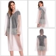 thumbnail image 3 of 2 UNIDS Poncho de Lluvia con Capucha EVA Impermeable Translúcido Capa de Lluvia Chubasquero Unisex Reutilizable para Viajes Camping Senderismo Vacaciones Paquete de 2 Blanco, 3 of 5