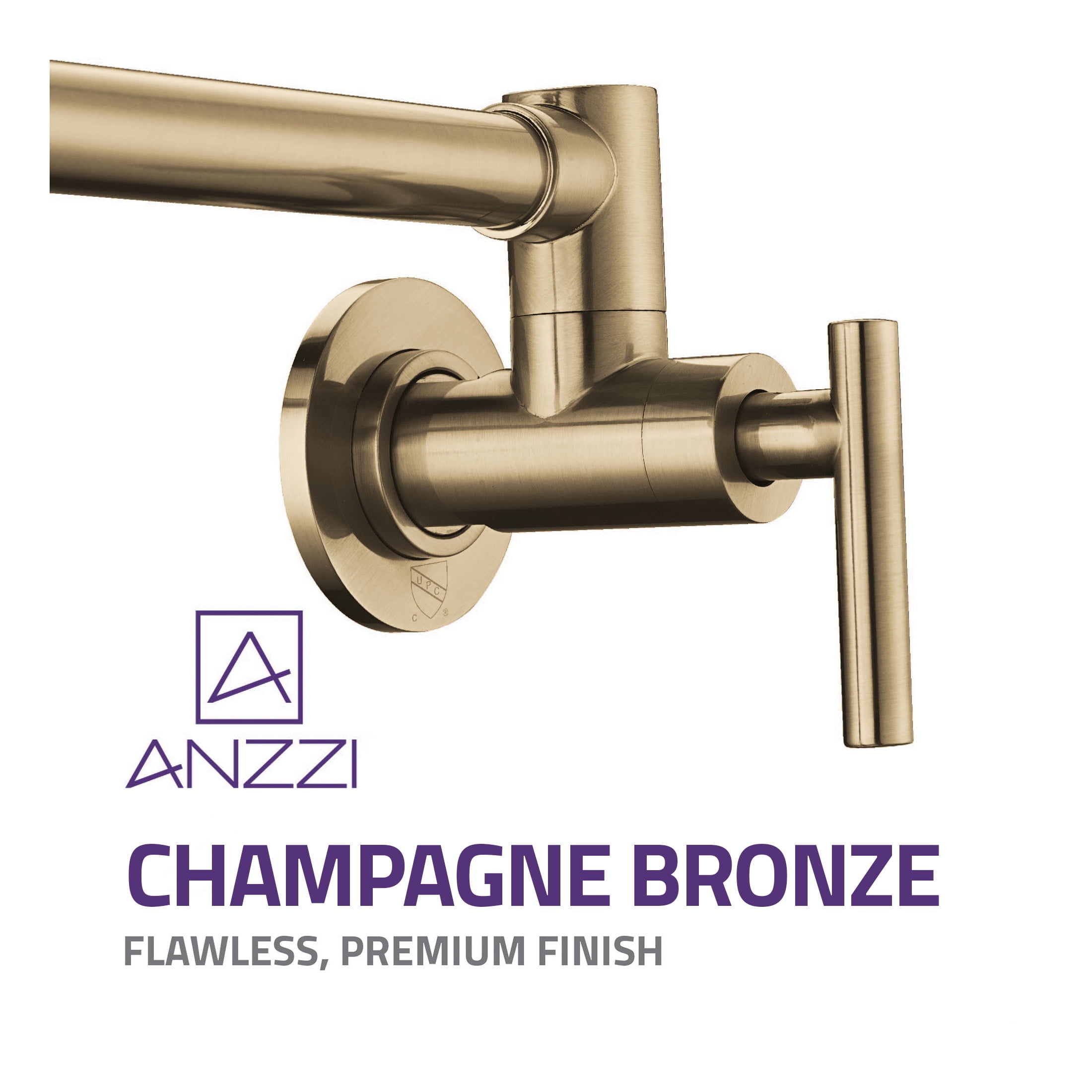 Braccia Series 24" Wall Mounted Pot Filler in Champagne Bronze