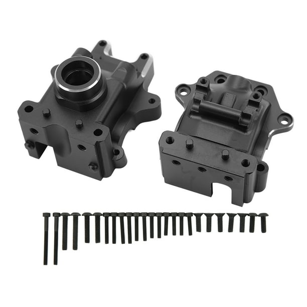 Carcasa de caja de cambios RC de aleación de aluminio, delantera y trasera, universal, para TRAXXAS SLEDG 1/8 4WD, color negro