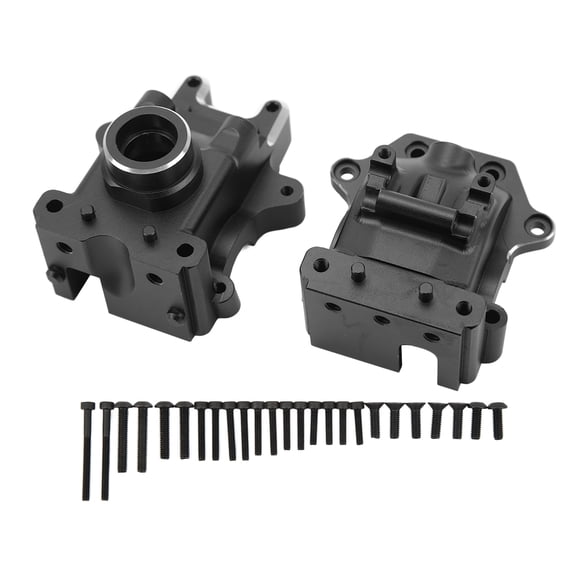 Carcasa de caja de cambios RC de aleación de aluminio, delantera y trasera, universal, para TRAXXAS SLEDG 1/8 4WD, color negro