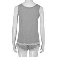 thumbnail image 5 of Sngxgn Women's Button Front Ribbed Knit Tank Top and Shorts Pajama Set Sleepwear Lounge Sets(Grey,XL), 5 of 7