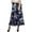 Dark Navy Blue, variant on Phagun Cotton Ruffled Self Belt Floral Printed Magic Women's Wrap Skirt-Black