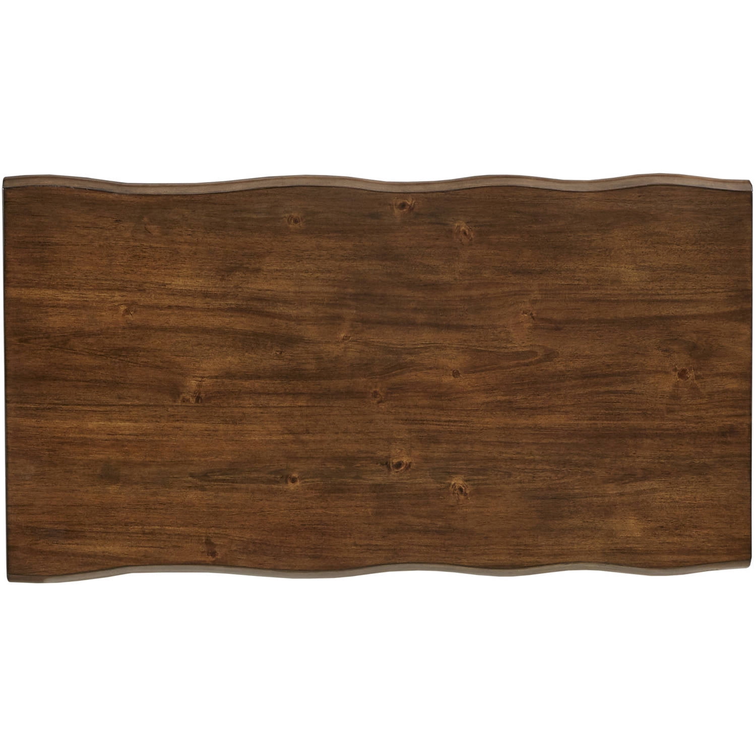 Weston Home Metal Base Coffee Table With Natural Edge Table Top and Lower Shelf