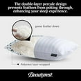 thumbnail image 4 of Beautyrest Luxury Goose Feathers Soft Pillows, 500 Thread Count Cotton Cover 20”x36”, King (Pack of 2), Supportive Fluffy Hotel Collection Bed Pillows for Side and Back Sleepers, 4 of 4