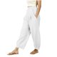 thumbnail image 1 of Pantalones de Cintura Elástica para Mujeres de Cintura Alta Color Sólido con Bolsillos, Pantalones de Longitud Completa Casual para Todas las Estaciones, 1 of 6