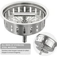 thumbnail image 2 of 3-1/2 Inch Kitchen Sink Drain Strainer Assembly Made by All Stainless Steel with Strainer Basket/Drain Stopper, Replacement for Standard Commercial Drains, 2 of 13