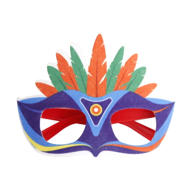 Guardoinrt Cadre de Lunettes Plume DIY Couleur Vive Lunettes de Carnaval Robe de Performance de Scène Fournitures de Fête Rouge Vert 1Ensemble