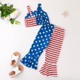 thumbnail image 4 of Mercatoo Toddler Girls 1 to 5Y Sleeveless Independence Day 𝐒tars Striped Printed Bowknot Vest Tops Flare Pants Outfits, 4 of 8