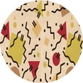 thumbnail image 1 of Ahgly Company Indoor Round Patterned Khaki Gold Area Rugs, 7' Round, 1 of 6