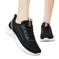 thumbnail image 5 of Daznico Women's Lightweight Walking Sneakers - Breathable Mesh with Elastic -On for Everyday Comfort (Flat Heel Design),Color:Black,Size:7.5, 5 of 7