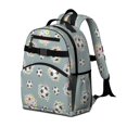 thumbnail image 2 of Football and Flower Slateblue Pattern Cute School Backpack Bag for School with Padded Back and Adjustable Shoulder Straps 15.25"x11.5"x5.25", 2 of 5