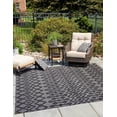 thumbnail image 3 of Unique Loom Outdoor Trellis Textured Collection Area Rug - Osage (7' 10" Square Charcoal), 3 of 8