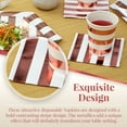 thumbnail image 3 of ELEGANT DISPOSABLE 3 PLY NAPKINS | for Upscale Wedding and Dining | 36 pc | Stripe Collection - Rose Gold, 3 of 6