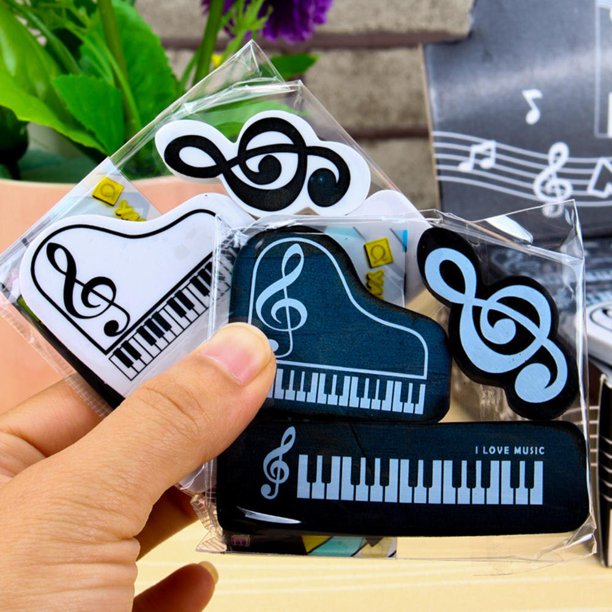 Musical Piano Notes Rubber Pencil Eraser Student Learning Stationery for Child Creative Novelty Erasers Art Supplies Random ColoRussian Federation He Qiyong unisex