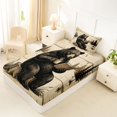thumbnail image 4 of Castle Fairy Vintage Wood Plank Reading Bear Twin Sheets 3pcs for Teens,Rural Pine Tree Wilderness Bedding,Beige Brown,1 Fitted Sheet, 1 Flat Sheet and 1 Pillowcase, 4 of 6