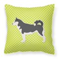 thumbnail image 2 of Carolines Treasures BB3880PW1818 Siberian Husky Checkerboard Green Fabric Decorative Pillow, 2 of 5