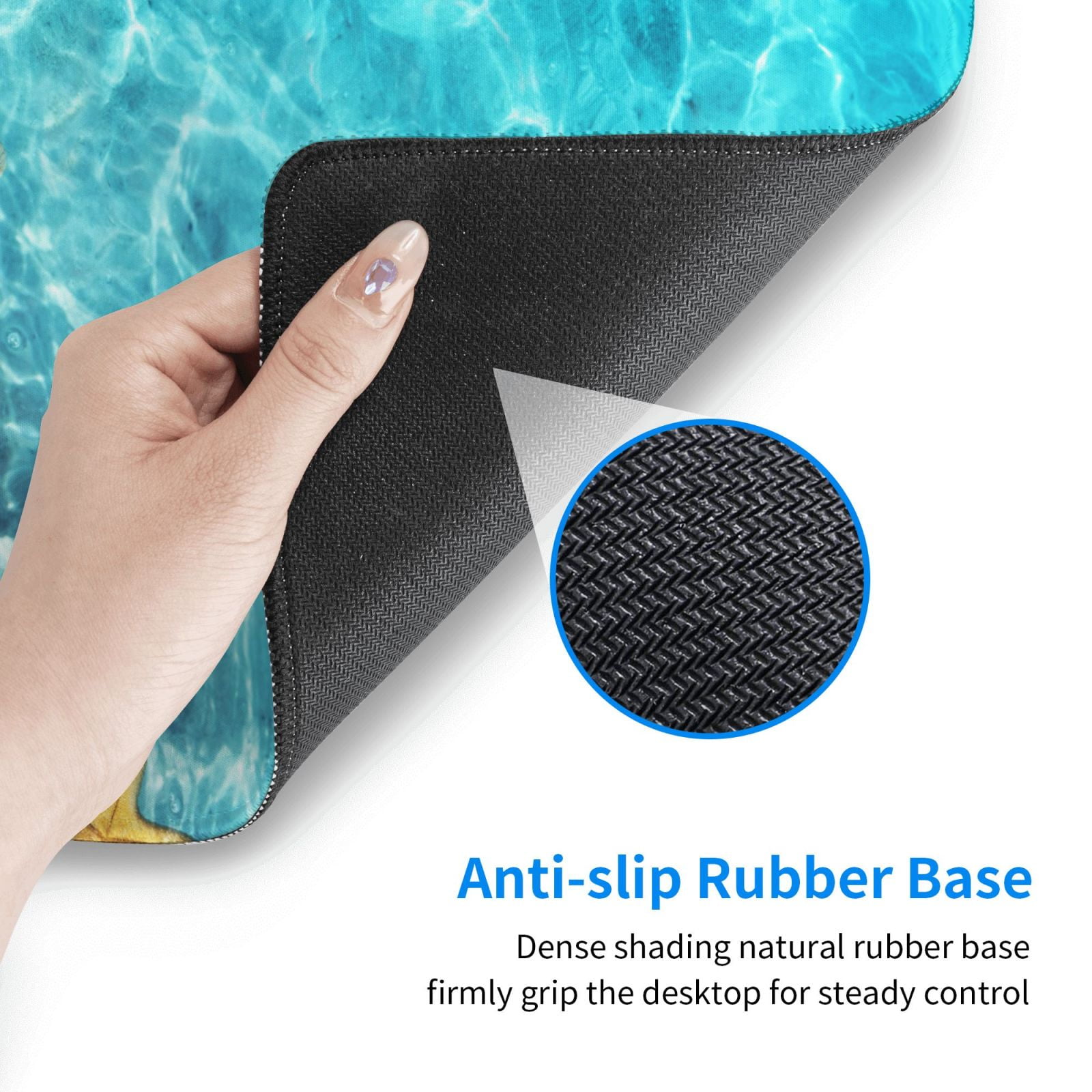 Naloa Coral And Seashell On The Beach Gaming Mouse Pad Large Mouse Mat Long Extended Desk Pad Non-Slip Rubber Mice Pads Stitched Edges Thin Pad (16x29.5 Inch)