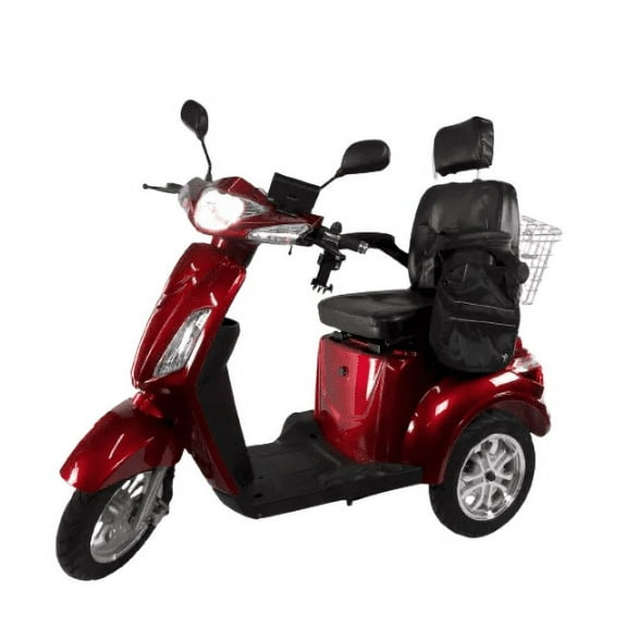GTX Cadillac Electric Mobile Scooter for Adults Seniors Three Wheels Electric Scooters Electric Senior Scooters Powerful Long Range Stability Ride Red Adjustable Comfort