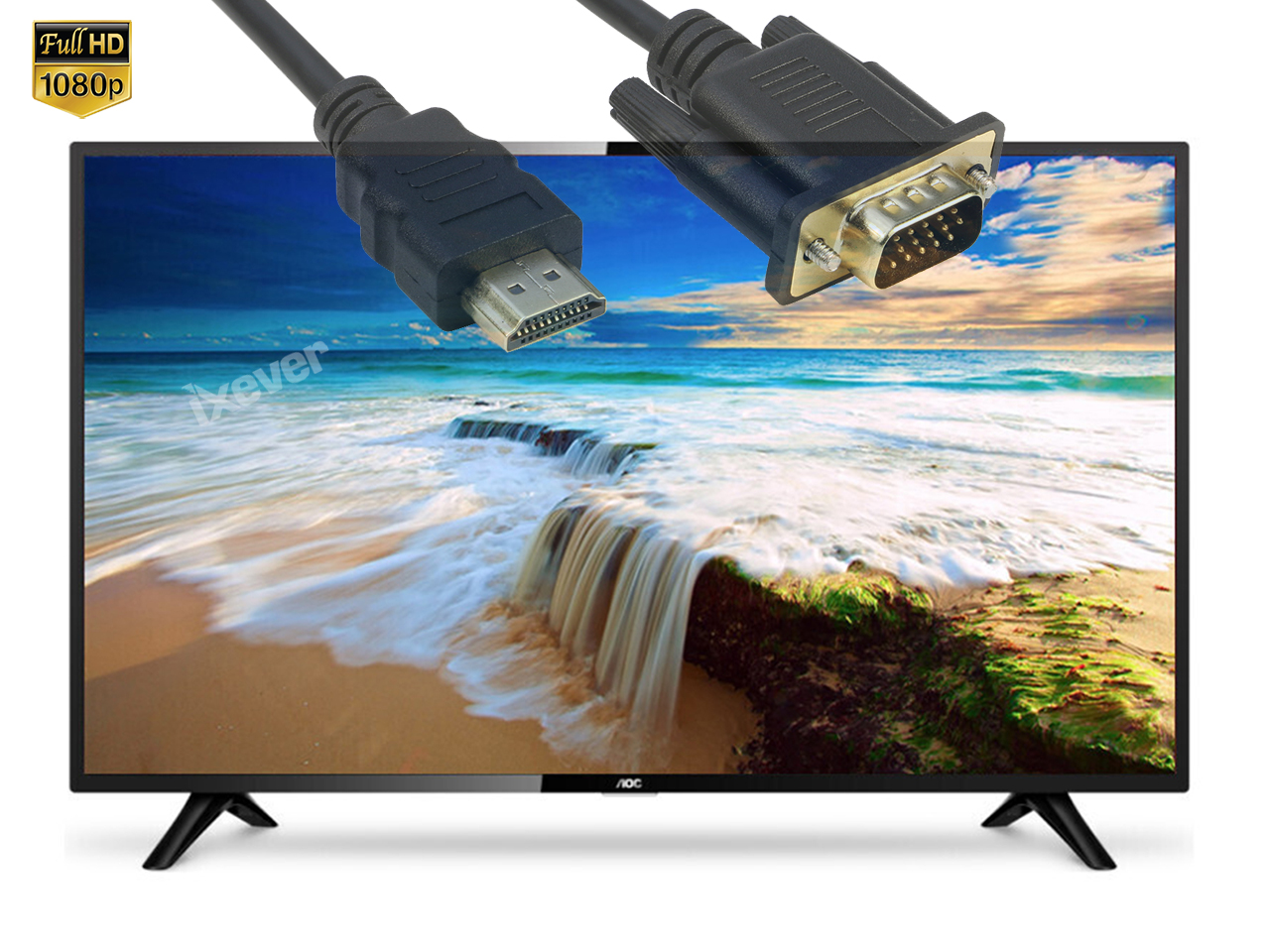 IXEVER HDMI to VGA Adapter Cable, 6 Feet, 1080P photo 5