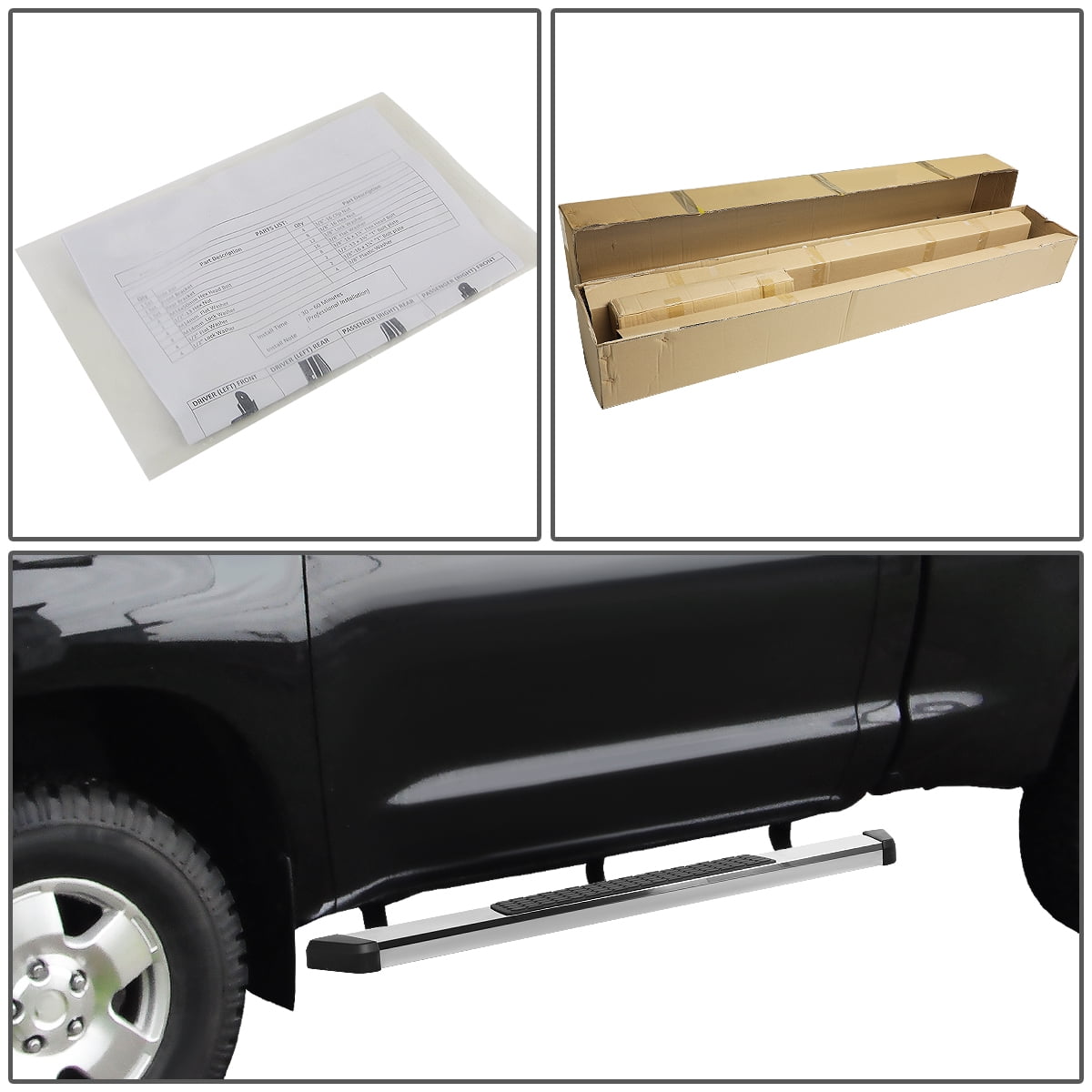 DNA Motoring 5" Side Step Nerf Bars Running Boards for 2007-2019 Silverado Sierra Regular Cab